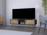 Black and Macadamia Hairpin Legs TV Rack B062P175180