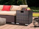40*40*57cm Iron Frame Gas Bottle Storage Rattan Side Table Brown Gradient 66729622