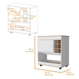 Texas Bar Cart, One Cabinet, Six Bottle Cubbies, One Lower Panel, Four Casters B128P322513