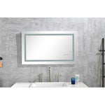 ZUN 36x24 Inch LED Bathroom Mirror with Frontlit and Backlit, Wall Mounted Vanity Mirror with Smart 49628161