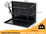 Large Capacity Hay Feeder with Detachable Grain Tray, Heavy Duty Steel 2 in 1 Hay Rack, Multiple 79107456