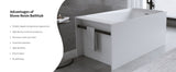 51'' Solid Surface Matte Tub, Freestanding Solid Surface Resin Stone Bathtub, Solid Surface Matte W2753P294506