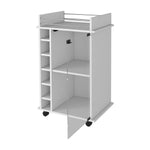 ZUN Dukat Bar Cart,Two Shelves, Six Built-in Wine Rack, Four Casters -White B20091850