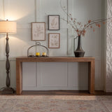 Console with Solid Wood for Living Room, Long Sofa Behind Couch, Retro Narrow Entryway W3158P297409