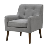 Ryder 25" Mid Century Modern Gray Woven Fabric Tufted Armchair B061128591