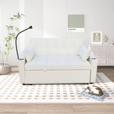 ZUN Modern Velvet Loveseat Futon Sofa Couch w/Pullout Bed,Small Love Seat Lounge Sofa with adjustable W311P195249