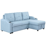 ZUN 80.3". Pull Out Sofa Bed Modern Padded Upholstered Sofa Bed , Linen Fabric 3 Seater Couch with 69621419