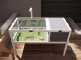 Reptile Habitat Tortoise House with Lamp Holder, Large Observation Window, Waterproof Tray, 64929180