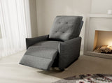 Chenille Fabric Recliner Chair for Adults - Manual Push Back Reclining Sofa with Sturdy Metal Frame, W3568P431432