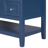 ZUN 36" Bathroom Vanity with Sink Combo, One Cabinet and Three Drawers, Solid Wood and MDF Board, Blue 36929776