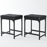 2 Pack Vanity Stool Chair, Makeup Stool, Faux Leather Vanity Stool, Modern Foot Stool for Vanity 87729795