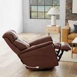 Global Home Swivel Glider Recliner with Manual Adjustable Headrest & Footrest In Oslo Pecan B339P323111