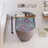 63" Luxury Engineered Solid Surface Bathtub, Stone Resin Freestanding Soaking Bathtub with Overflow W1573132651