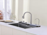 Pull-out Faucet Single Bowl Sink Kitchen Vegetable Sink 304 30"x18" Whale Waterfall Sink Stainless 69820367