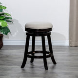 30" Bar Stool, Espresso Finish, Beige Fabric Seat B04660667