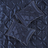 7 Piece Tufted Comforter Set Navy King B03596832