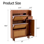 ZUN Modern minimalist storage cabinet, Japanese rattan shoe cabinet, bed top cabinet, small home W1151P147200