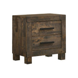 ZUN 2 Drawers MDF Nightstand in Rustic Golden Brown Finish B016P255623