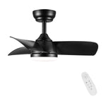 ZUN 28 In Intergrated LED Ceiling Fan Lighting with Black ABS Blade W1367P234010