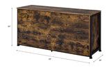 Rustic Oak and Black 6-Drawer Dresser B062P209035