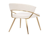 Jie Glam Dining Chair in Gold Steel and Cream Velvet by - Set of 2 B202P223581