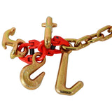J Hook Chain, 5/16 in x 10 ft Bridle Tow Chain, G80 Bridle Transport Chain, Alloy Steel Chain with 2 W465133697