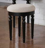Bedroom Contemporary Vanity Set w Foldable Mirror Stool Drawers Black Color HS00F4072-ID-AHD