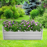 632ft Galvanized Raised Garden Bed, Metal Outdoor Planter Box, Rectangular Garden Bed for Planting 96667793