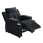 ZUN Kids Chair, Kids Upholstered Couch with Two Cup Holder, Footrest, Backrest, Toddlers Velvet W2297P155393