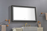 ZUN 48*30 Black Framed Bathroom Mirror Square Wall-Mounted Material Framed Vanity Mirror Shaving Mirror W928P178406