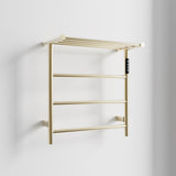 Heated Towel Rack with Top Shelf, 3-Bar Towel Wall Mounted Warmer for Bathroom with Intelligent 55908479