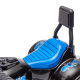 Kids Ride On Motorcycle Toy, 3-Wheel Chopper Motorbike with LED Colorful Headlights Horn, Blue 6V W2823P220543
