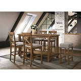 Tan and Weathered Oak Counter Height Stools B062P189245