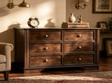 () Double-Row 6-Drawer Chest Painted MDF Drawer Unit Painted Drawer Dresser 71136412