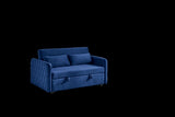 55" Modern Convertible Sofa Bed with 2 Detachable Arm Pockets, Velvet Loveseat Sofa with Pull Out W119363992