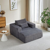 62.5-Inch Corduroy Sponge Sofa Lounge Chair with Removable footrest,No Assembly Required,Fluffy W834P206049