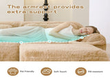 2-seater Modular Sectional Sofa Couches,Soft Fluffy Plush Fabric Bottom Anti-Slip Design,32D High W714P380200