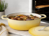 Stainless steel handle, 7.5QT, 7.1L round enamel pot, yellow gradient, includes gloves and 52174694