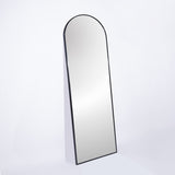 ZUN Black 71x27.5 inch metal arch stand full length mirror W2203P156455