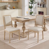 French Country Dining Chairs Set of 2, Upholstered Chairs with Square Back, Wire drawing and carving W3426P324534