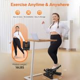 ZUN Steppers for Exercise, Stair Stepper with Resistance Bands, Mini Stepper with 330LBS Loading 07186320