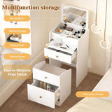 Small Vanity Desk with Mirror - White Makeup Vanitys Set Make up Table with Chair, Drawers, Mini 04096982