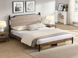 Queen Bed Frame , Upholstered headboard with Charging and Touch sensitive LED Lights, Under Bed W311P416222