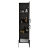 Hagi 71" Tall Four-Tier Shelf One-Door Linen Shaker Cabinet B070P234366