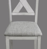 Rustic Farmhouse Transitional 5-Piece Dinette Dining Set Rectangular Table Linen Look Fabric B011P184616