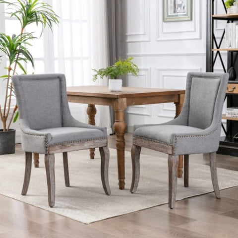 ZUN Furniture,Ultra Side Dining Chair,Thickened fabric chairs with neutrally toned solid wood legs, 00777830