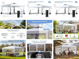 10x10 FT Folding Canopy Tent with 4 Sidewalls, One-Push Central Lock Outdoor Canopy with 2 Clear 43657061