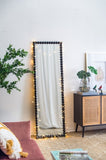 23" x 72" Full Length Mirror with Metal Beaded Frame, Rectangular Oversized Mirror for Living Room W2078135197