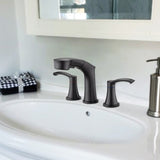 Widespread Pull Out Sprayer Bathroom Faucet, 2-handle Bathroom Sink Faucet W1224P185045