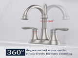 Bathroom Faucet Brushed Nickel with Pop-up Drain & Supply Hoses Two-Handle 360 Degree High Arc 62827781